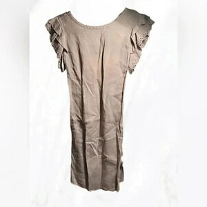 Piazza del tempio summer lightweight casual linen mini short sleeve dress S